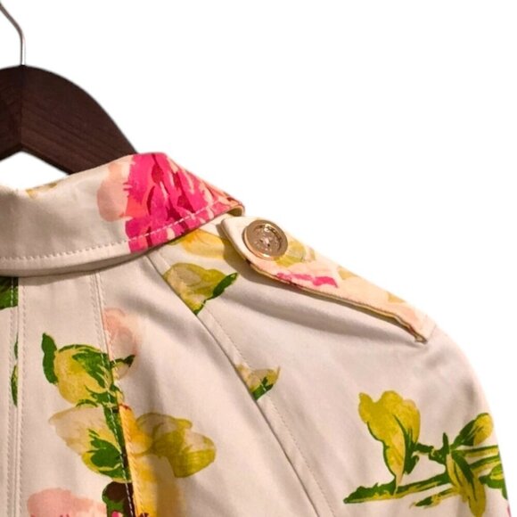 Juicy Couture White Bloomed Print Floral Jacket Sz M - Picture 9 of 15